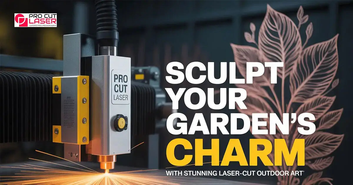 Laser‑cut metal leaf sculpture standing in garden, intricate vein patterns, dark steel finish.