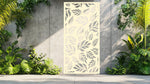 Botanic Wonder privacy screen in Canola Cream, featuring a soothing leaf design that enhances outdoor landscapes with a warm, inviting aesthetic.