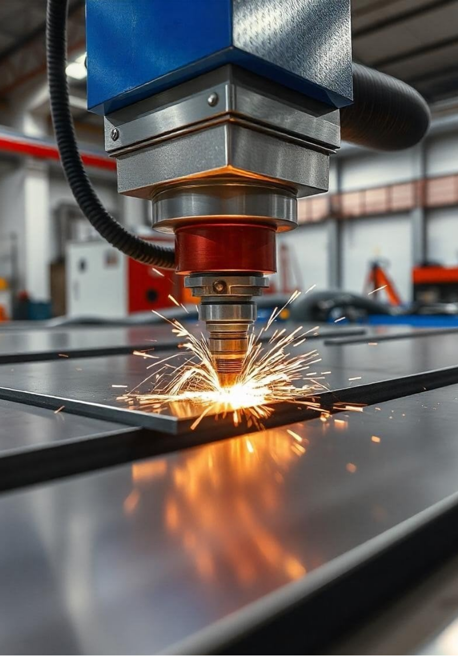 High-precision laser cutting machine creating custom metal wall art and decorative panels.