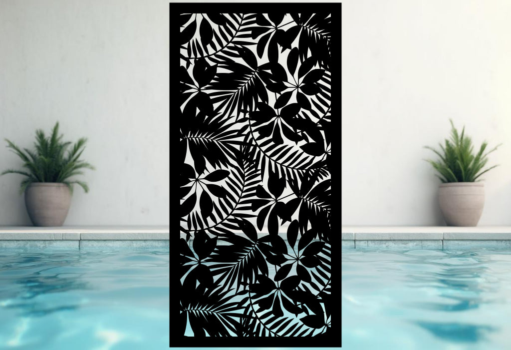 Rainforest Leaves – Laser Cut Pool Privacy Screen – Pro Cut Laser
