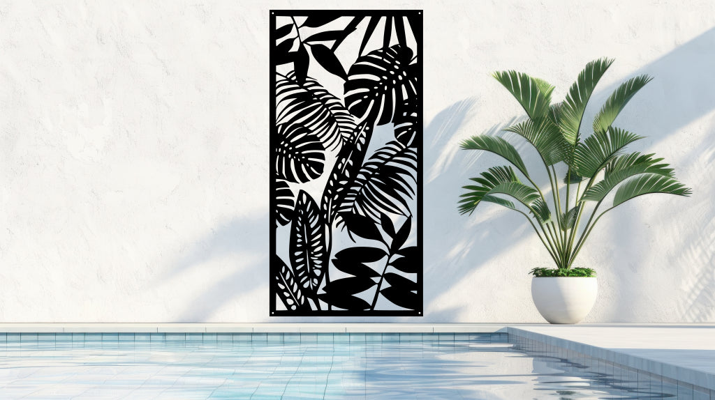 Rainforest Leaves – Laser Cut Pool Privacy Screen – Pro Cut Laser