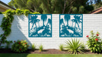 Elegant Wetlands metal wall art panels in Wedgwood Satin, highlighting tropical wetland designs in a soft and sophisticated tone.
